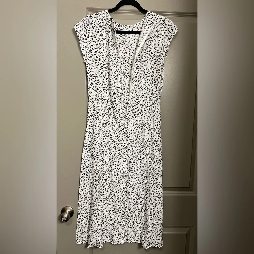 Loft Black Floral Print Dress Size 2 - Picture 6 of 6